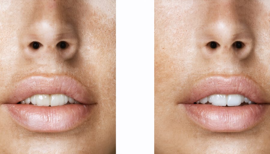 Before and after results of CBD skincare treatment showing visible improvements
